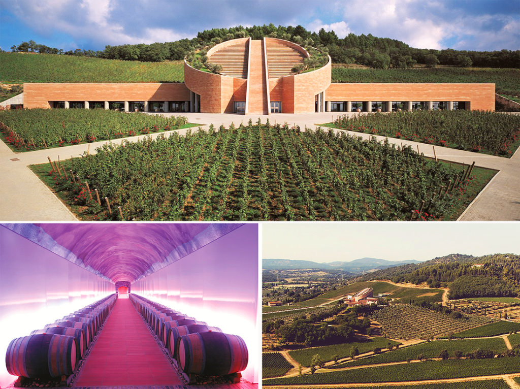 Tuscany, Petra Winery. Close to the ancient village of Suvereto, on the ferrous hills of the Val di Cornia where you can see as far as the Tyrrhenian Sea, the magic of Petra is continuously caressed by winds that revive vine-growing and oenological memories dating back to the Greeks and the Etruscans