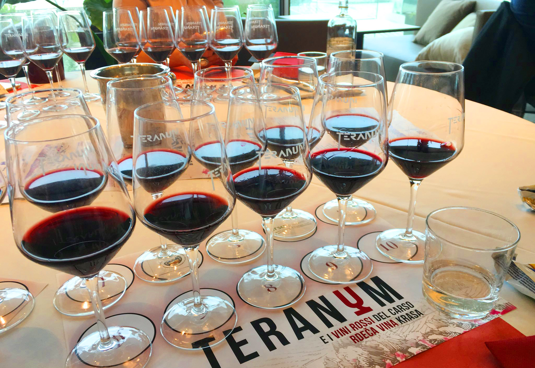 Momento di degustazione dei vini a Teranum