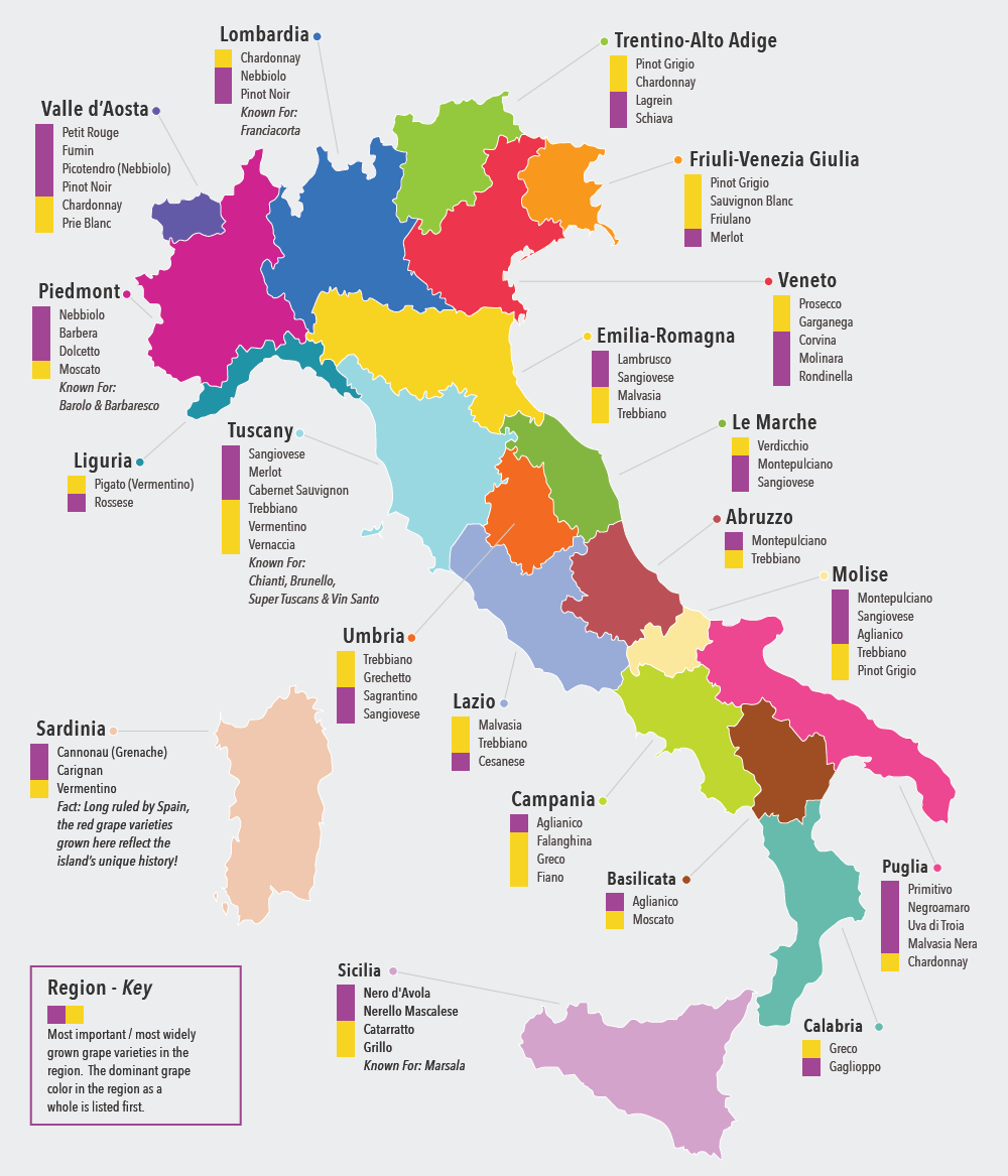 Mappa vini italiani
