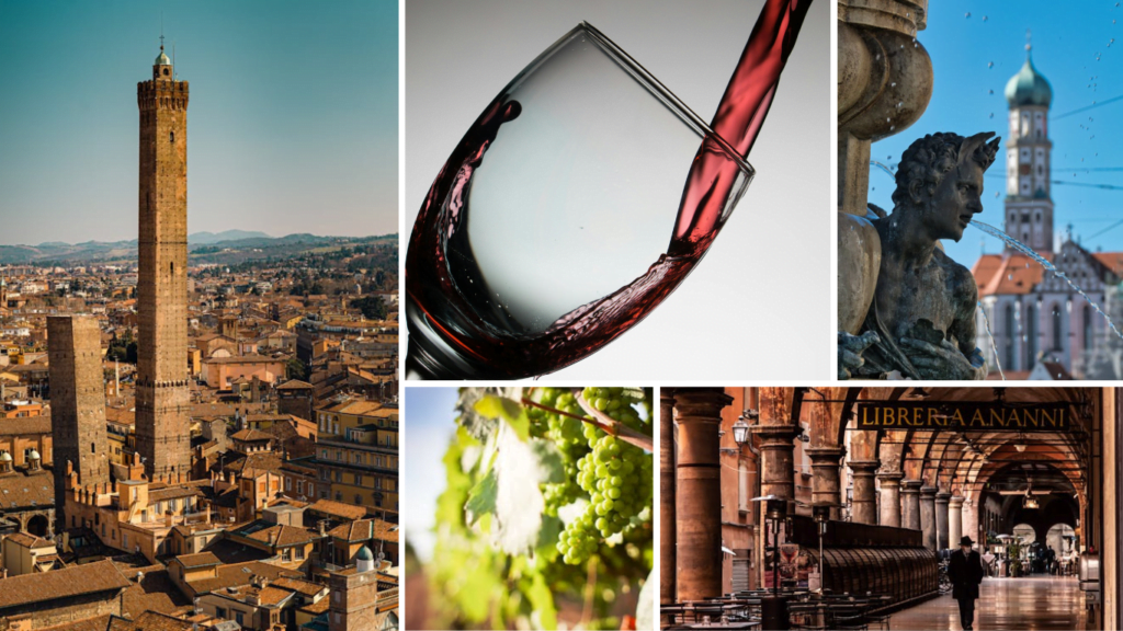 Foto di Bologna, calice di vino, uva per descrivere l'evento Bologna Super Wines e speciale cantine d'italia - degustazione vini bologna