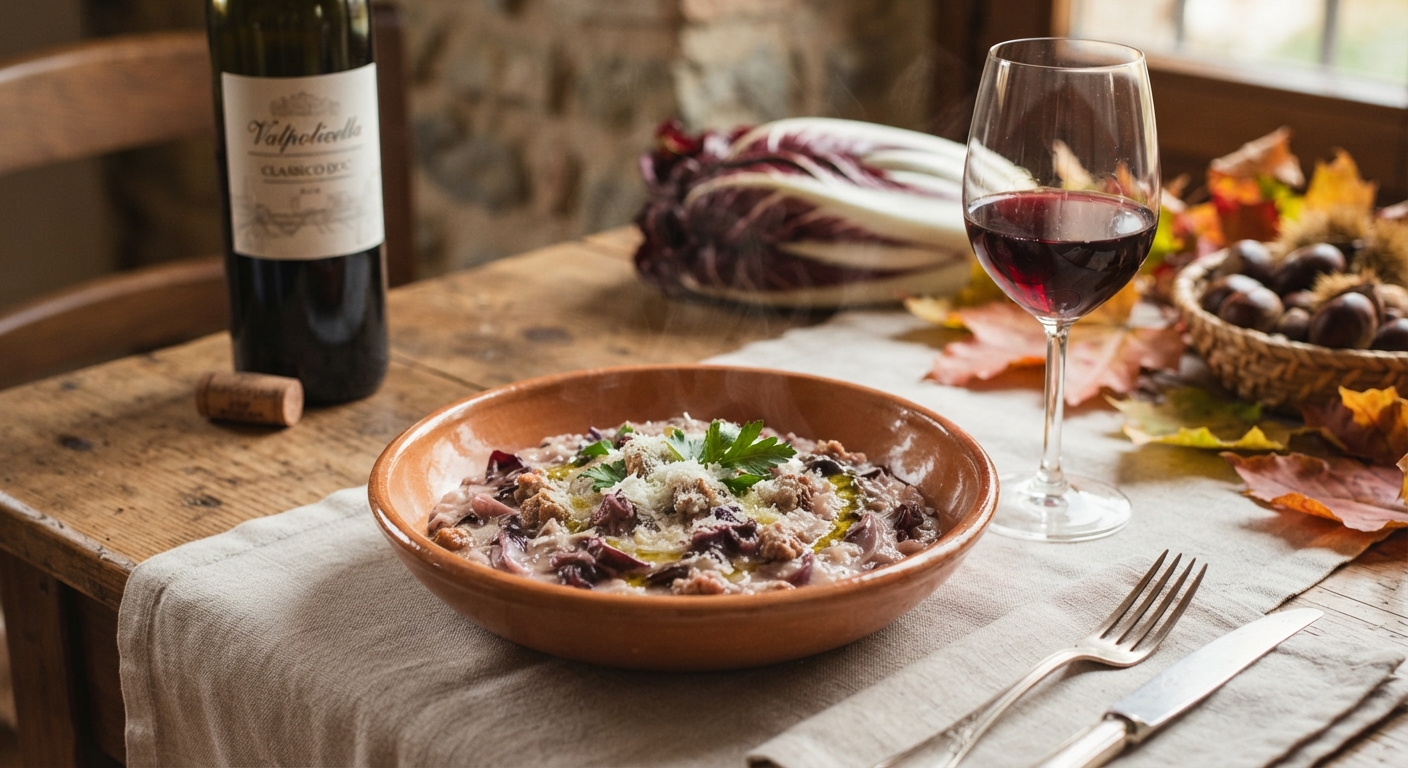 Scopri di più sull'articolo Il sapore dell’autunno: il risotto al radicchio di Treviso e salsiccia
